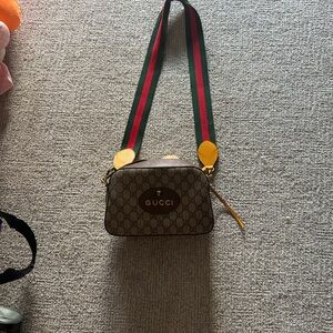 Gucci Beige Messenger Bag with Red and Green Details